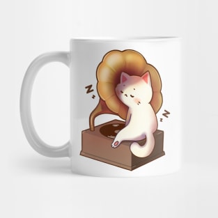 Cat Napping in Record Player Mug